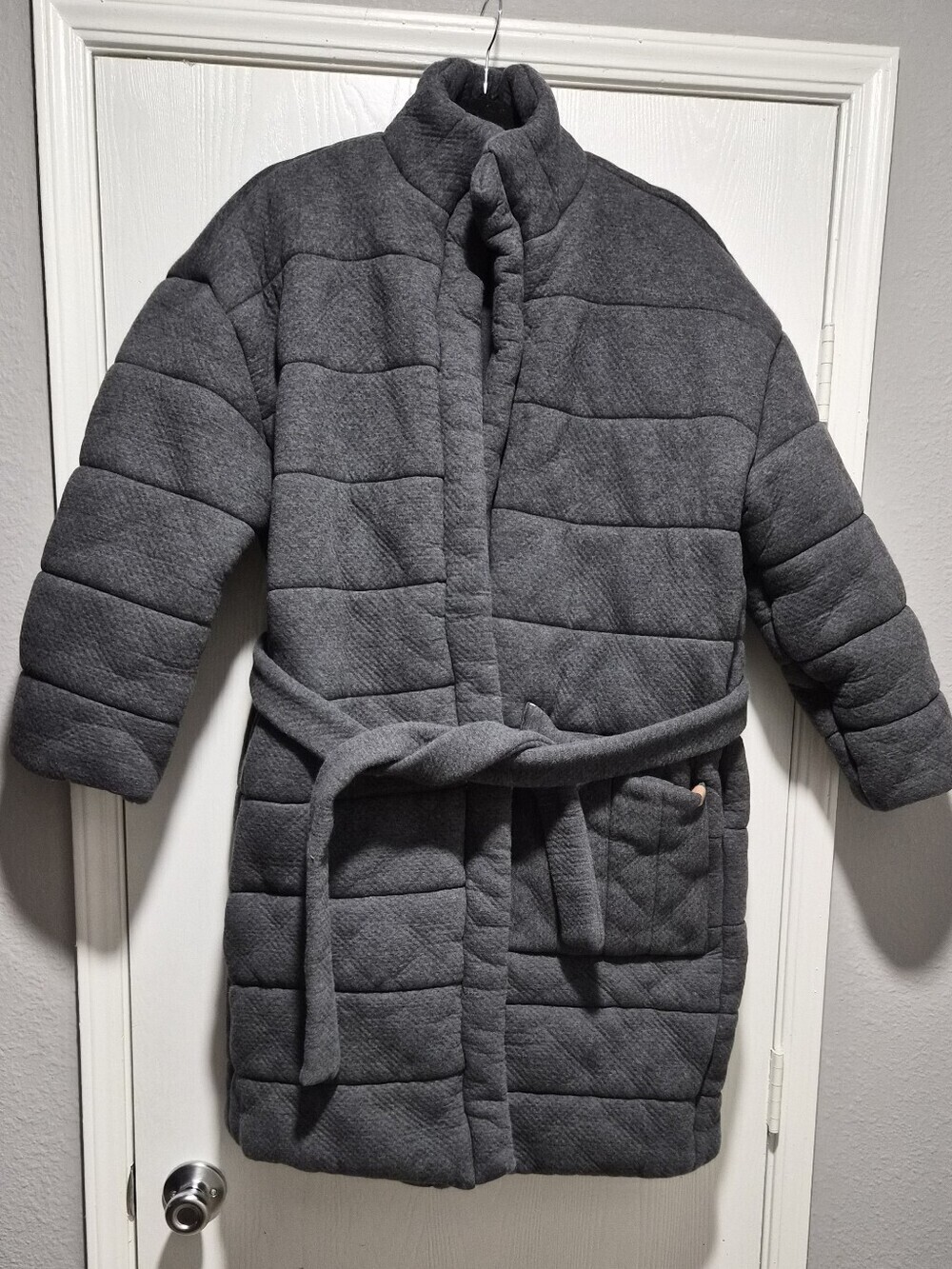 Lunya Restore Double Faced House Coat W/ Belt In Grey Size XS/S - Picture 3 of 11